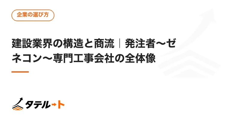 建設業界の構造と商流｜発注者〜ゼネコン〜専門工事会社の全体像
