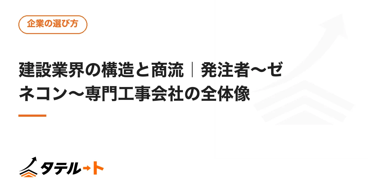 建設業界の構造と商流｜発注者〜ゼネコン〜専門工事会社の全体像